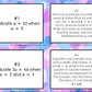 Evaluating Algebraic Expressions Task Cards