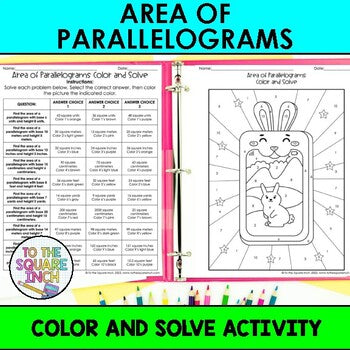 Area Of Parallelograms Color & Solve Activity