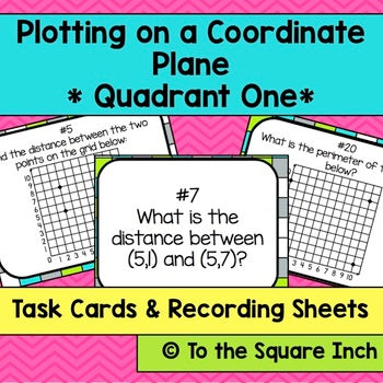 Plotting on a Coordinate Plane in Quadrant One Task Cards – To The ...