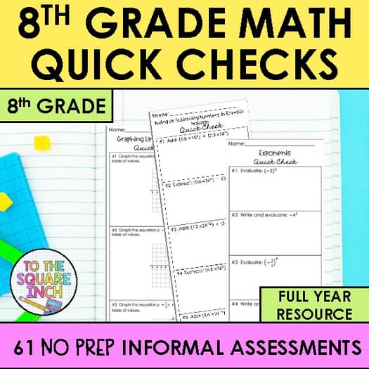 8th Grade Math Exit Slips