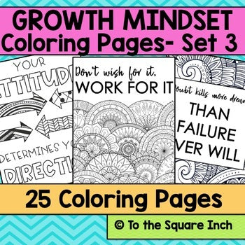 Growth Mindset Coloring Pages, Set #3 by Art is Basic