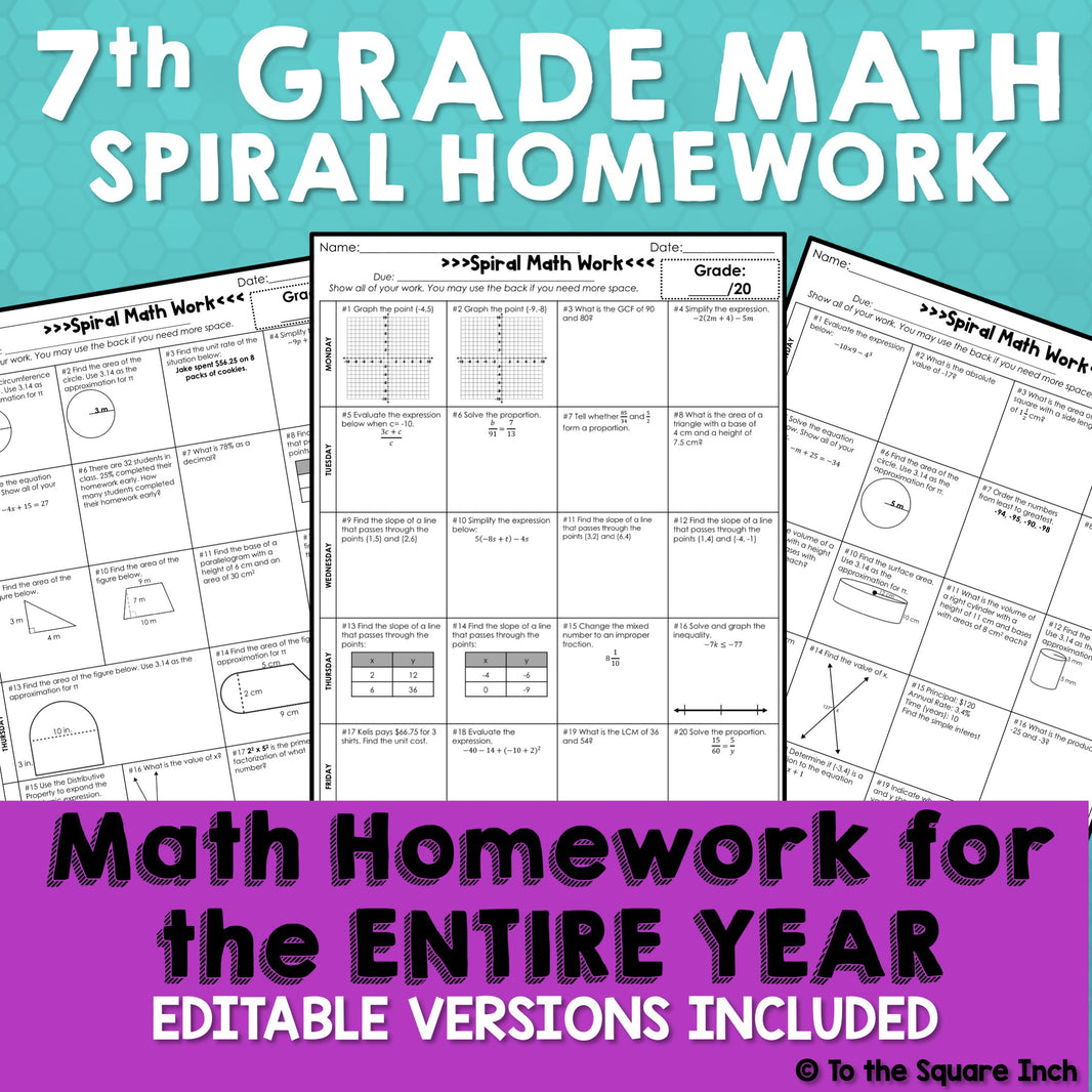 Quality Math Classroom Resources for Middle School | ToTheSquareInch ...