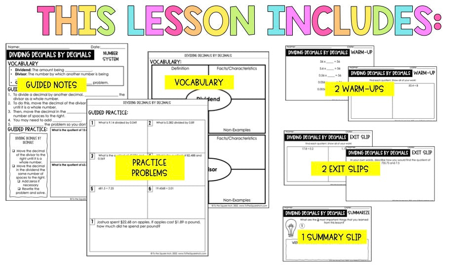 Dividing Decimals by Decimals