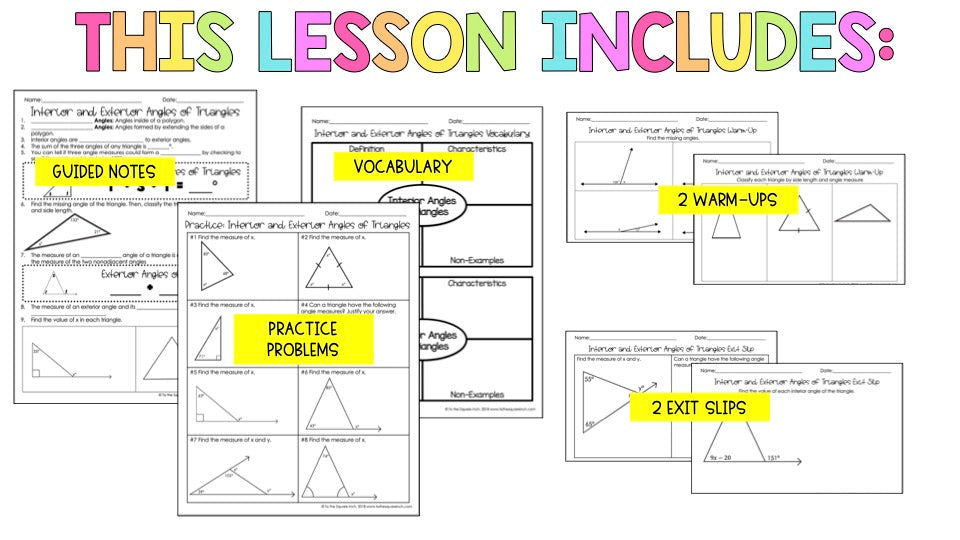 Interior and Exterior Angles of Triangles Notes