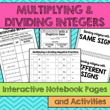 Multiplying and Dividing Integers Interactive Notebook – To The Square Inch