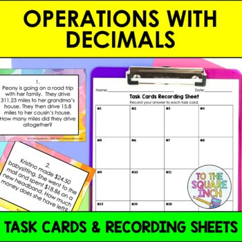 Operations with Decimals Task Cards